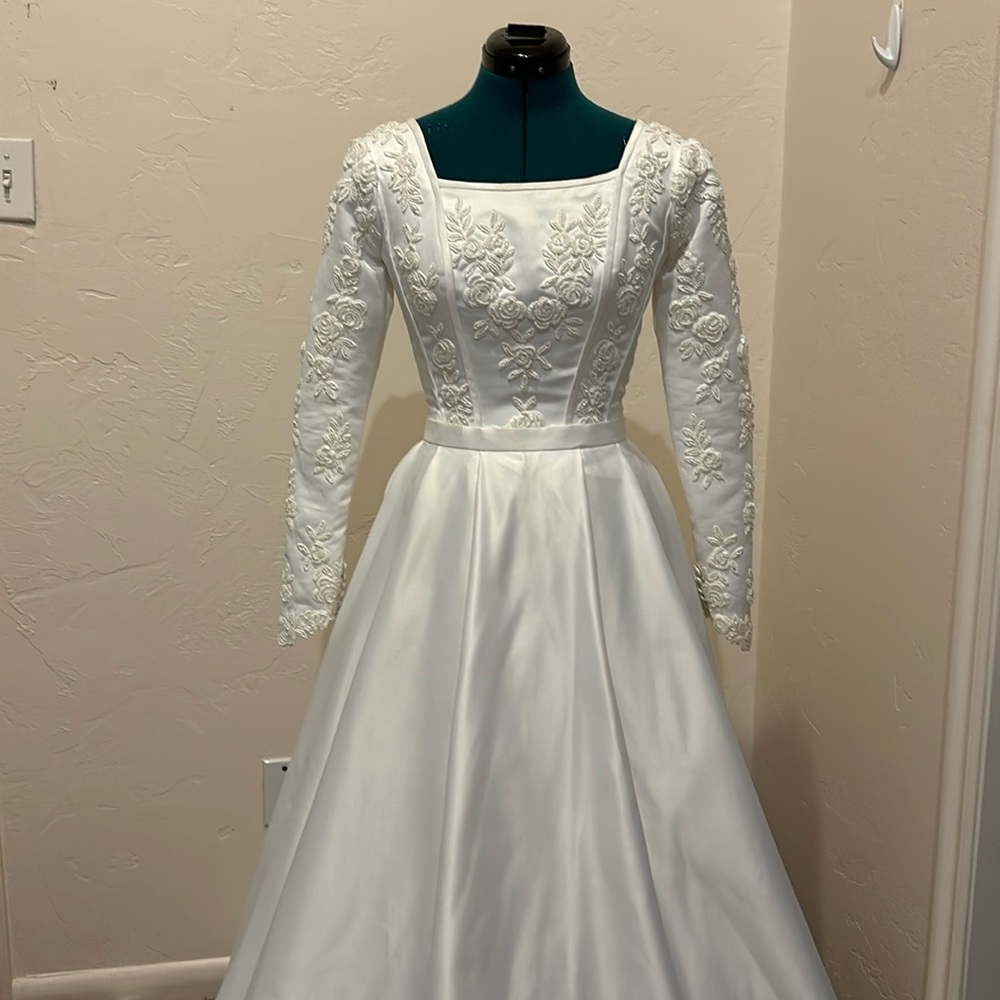 Rare Vintage Embroidered Two-Piece Wedding Dress with Corset back